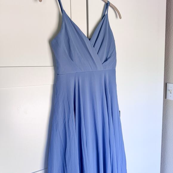 Lulus All About Love Slate Blue Maxi Dress SMALL Lined Formal Chiffon NEW - Picture 2 of 12
